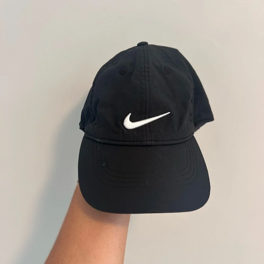 Nike Black Cap Hat with White Swoosh